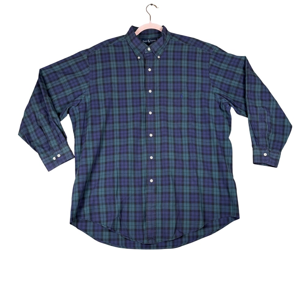 Vintage Ralph Lauren Yarmouth Mens 16.5 32/33 Plaid Button Down Shirt Hong Kong